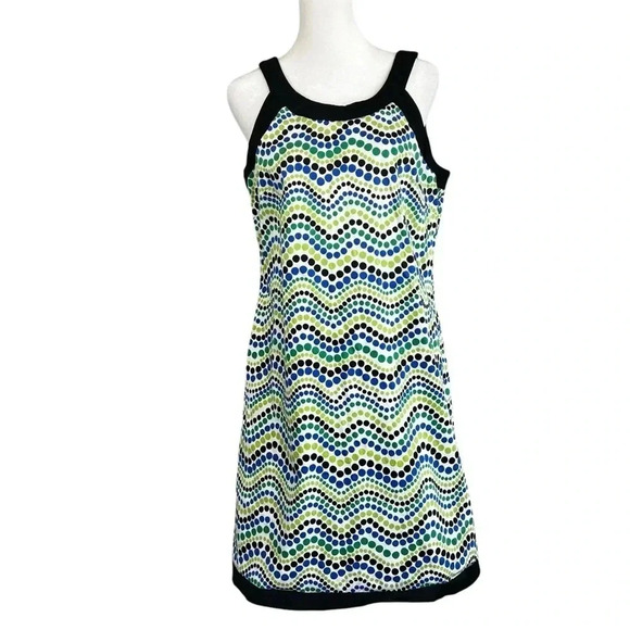 MELISSA HARPER Cotton Spandex Sleeveless Polka Dot Dress - Size 10 - Picture 1 of 10